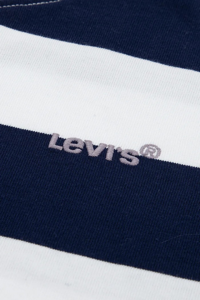 Chłopiec Levi's T-shirt dziecięcy z bawełną BIG STRIPE TEE 9EP864 granatowy