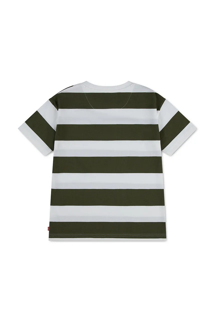 Levi's T-shirt dziecięcy z bawełną BIG STRIPE TEE 9EP864 zielony SS26