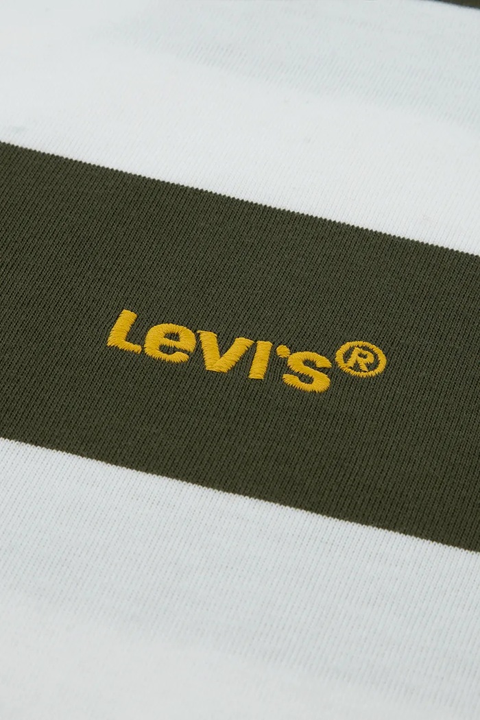 Chłopiec Levi's T-shirt dziecięcy z bawełną BIG STRIPE TEE 9EP864 zielony