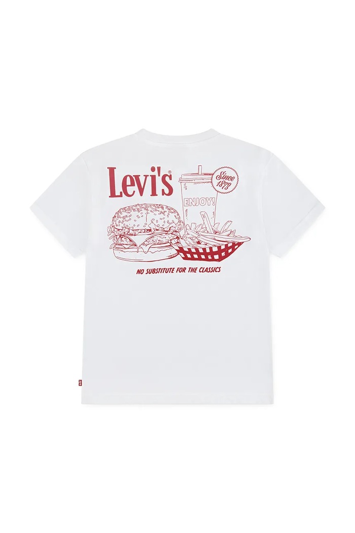 Băieți Levi's tricou copii BURGER MEAL TEE 9ER096 alb