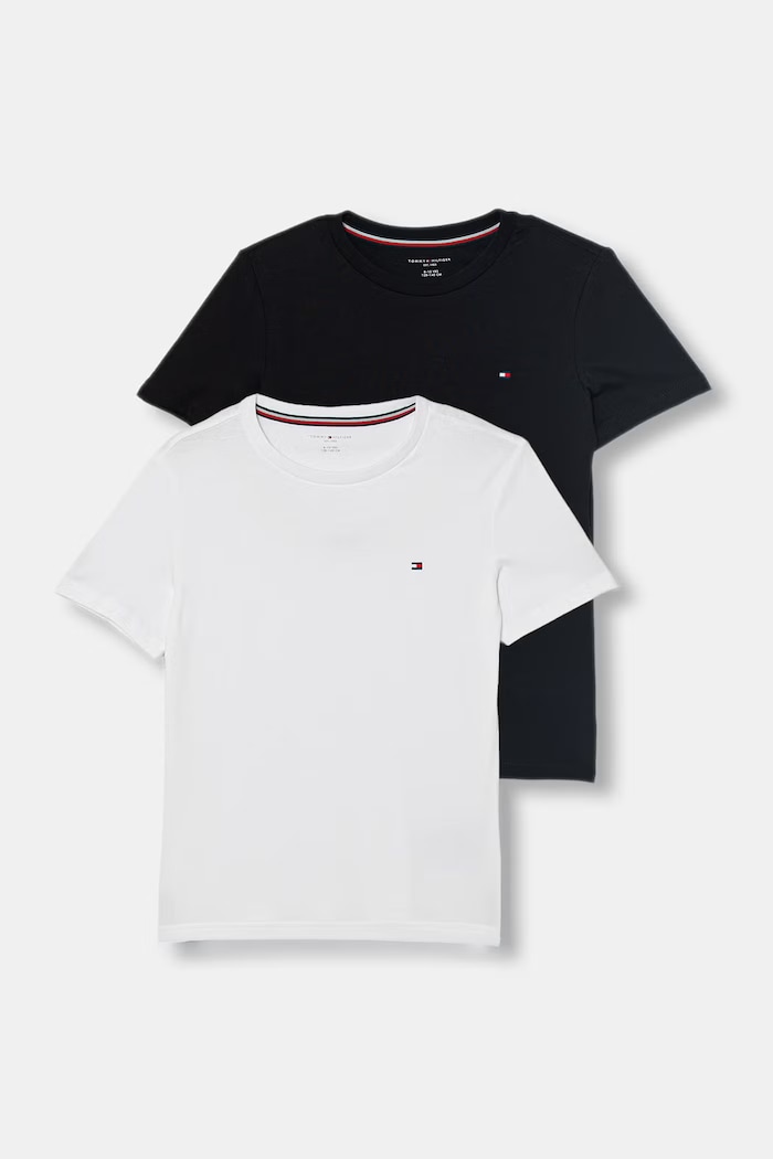 Tommy Hilfiger tricou basic copii din bumbac pachet de 2 uni alb UB0UB00310.PPY2