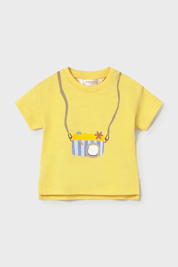 Бавовняна футболка для немовлят Mayoral Newborn 2-pack 1074.1P.Newborn.PPY2 жовтий SS26