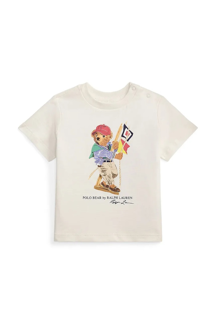 Detské bavlnené tričko Polo Ralph Lauren bavlna biela 320A12428002