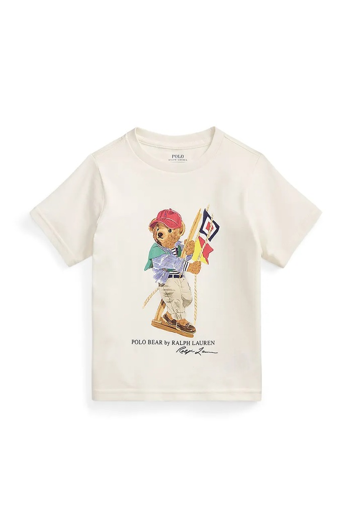 Polo Ralph Lauren tricou de bumbac pentru copii print alb 322A12428002