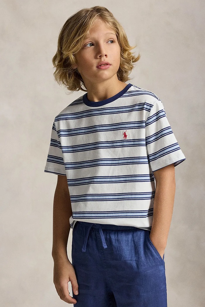 Polo Ralph Lauren t-shirt bawełniany dziecięcy wzorzyste biały 323A12297001