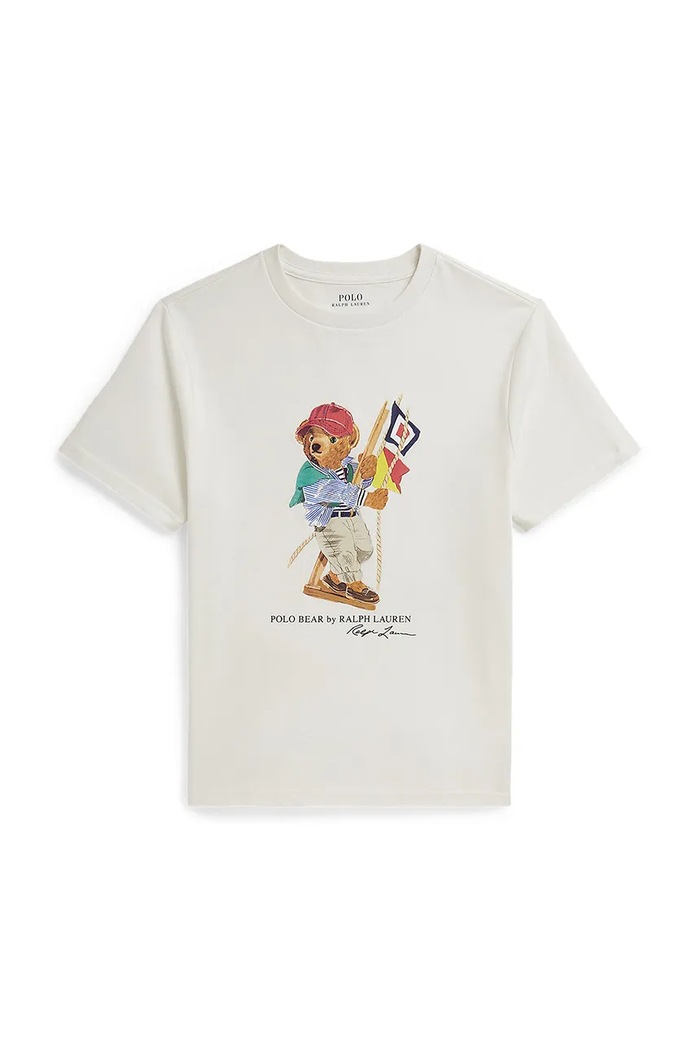 Detské bavlnené tričko Polo Ralph Lauren bavlna biela 323A12428001