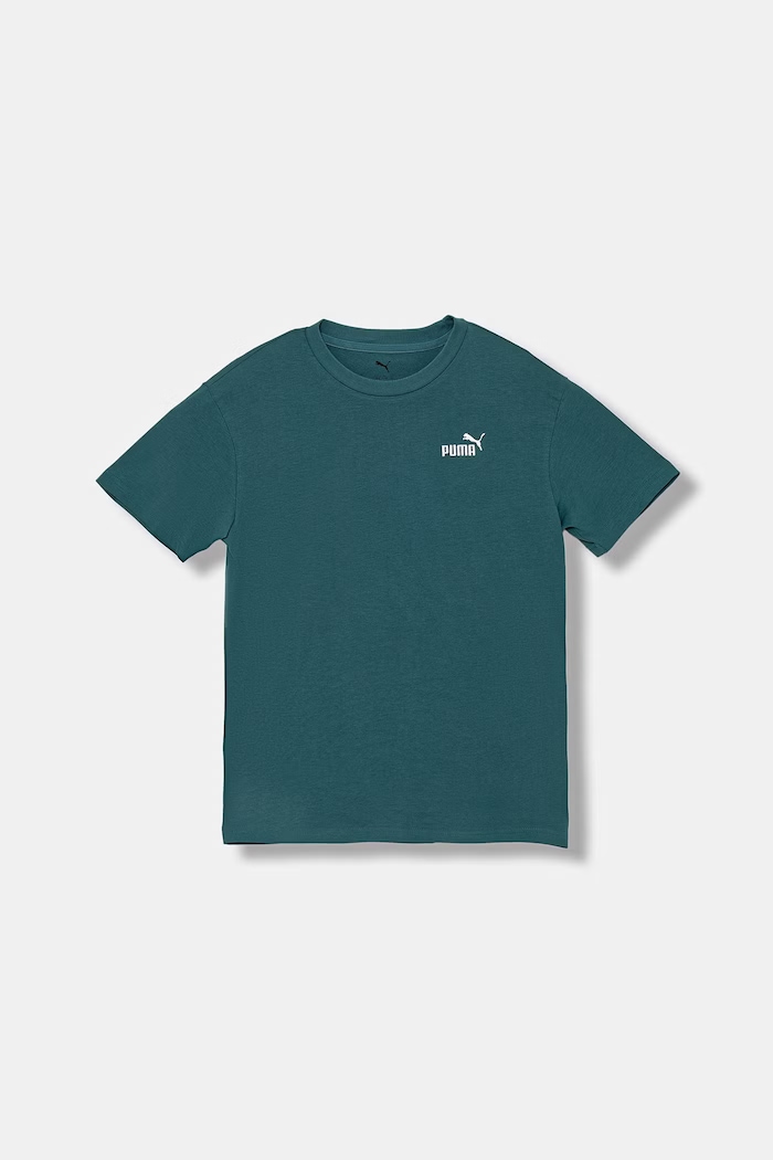 Puma tricou de bumbac pentru copii ESS Small No. 1 Logo uni turcoaz 684920