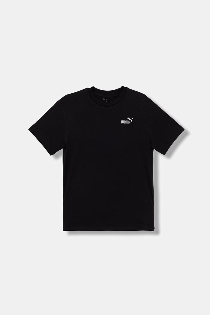 Puma tricou de bumbac pentru copii ESS Small No. 1 Logo uni negru 684920