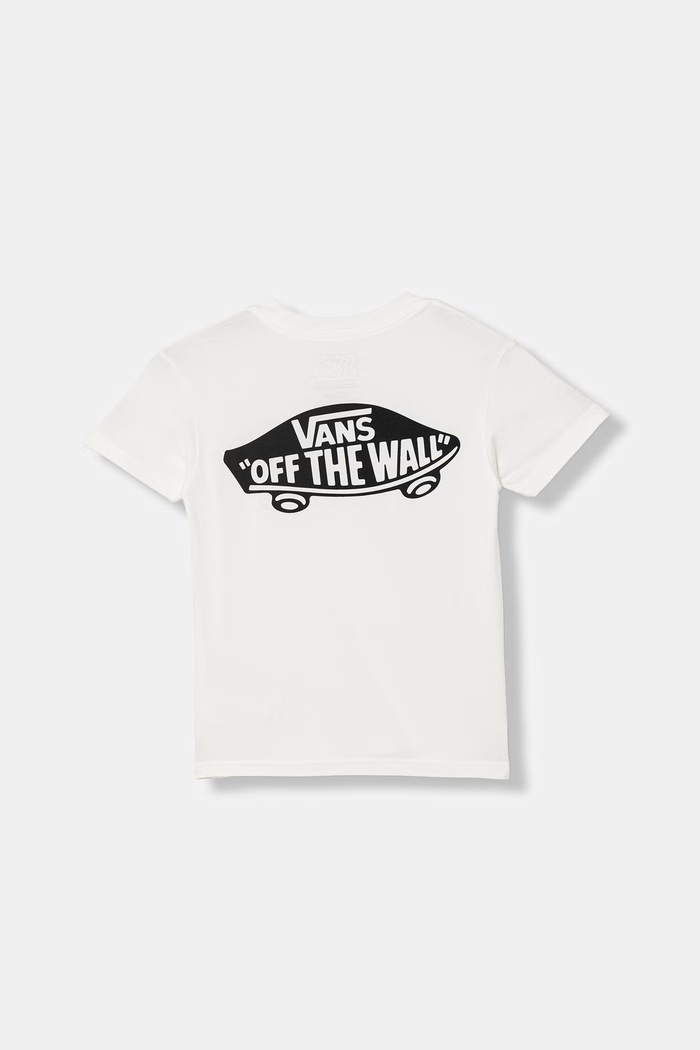 Detské bavlnené tričko Vans VN000TTKWHT1 biela SS26