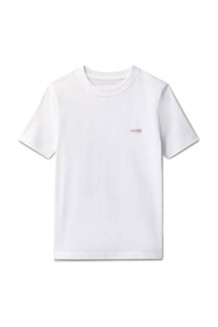 Calvin Klein Jeans tricou pentru copii, din bumbac LVCKSJA08B.128.176.PPY2 alb SS26
