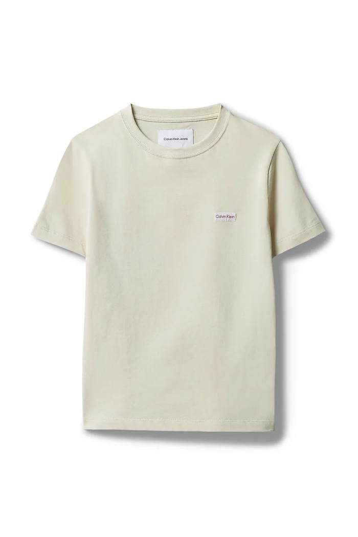 Calvin Klein Jeans tričko detské bavlnené LVCKSJA08B.128.176.PPY2 béžová SS26