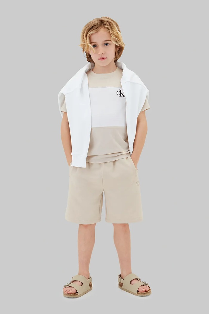 Calvin Klein Jeans T-shirt dziecięcy bawełniany 2-pack LVCKSJA46B.128.176.PPY2 beżowy