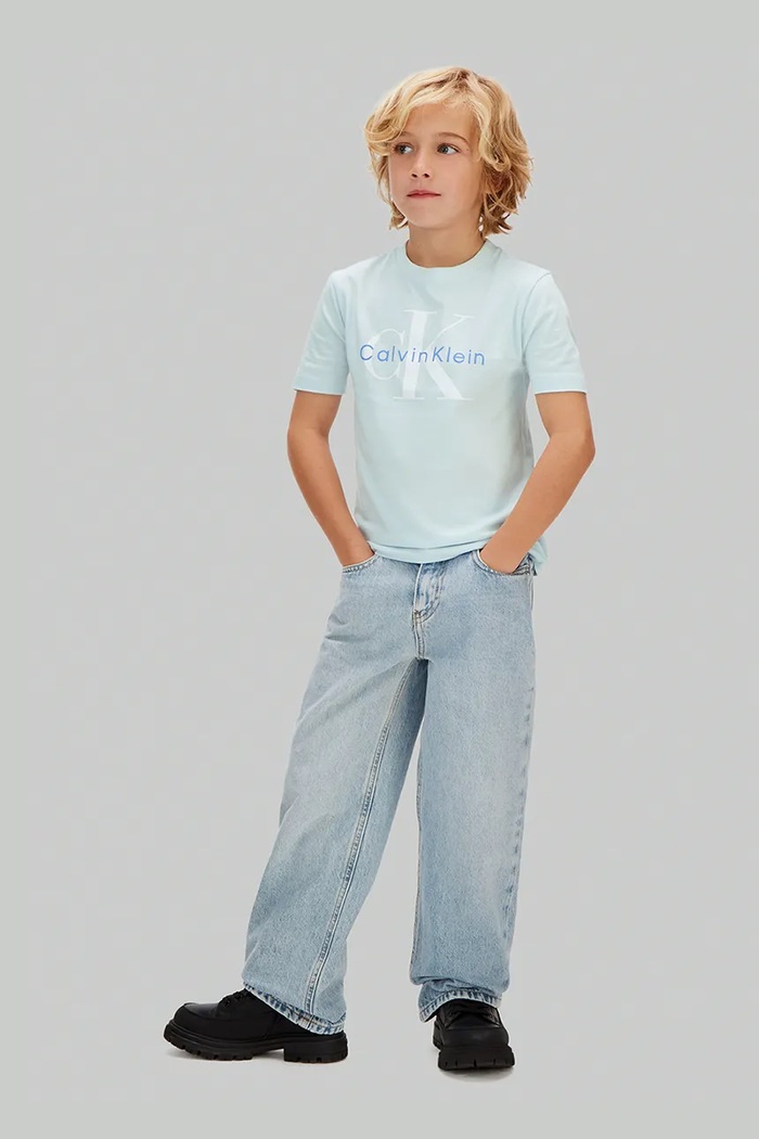 Băieți Calvin Klein Jeans tricou pentru copii, din bumbac LV1CKSJA33.128.176.PPY2 albastru