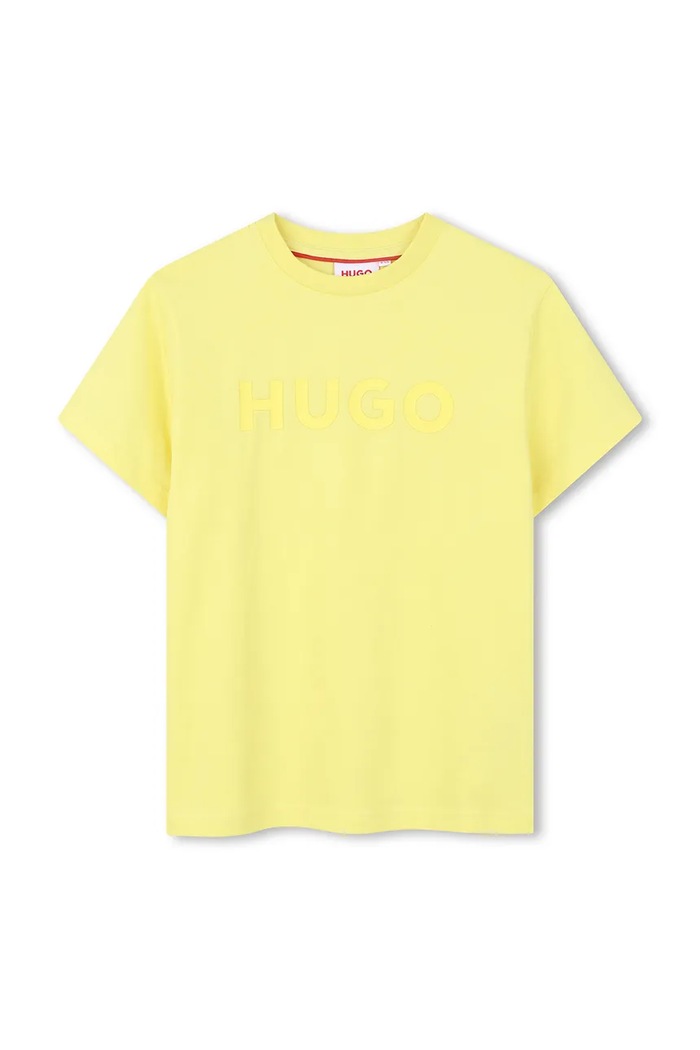 Detské bavlnené tričko HUGO bavlna žltá G01014.102.108