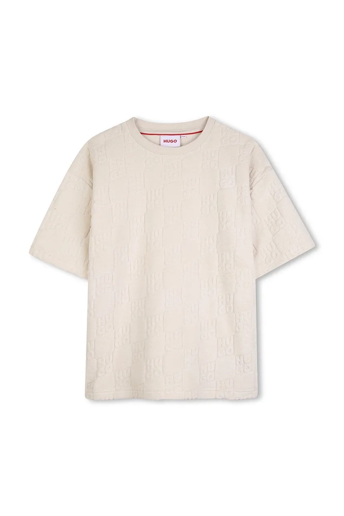 HUGO tricou pentru copii, din bumbac G01018.162.174 bej SS26