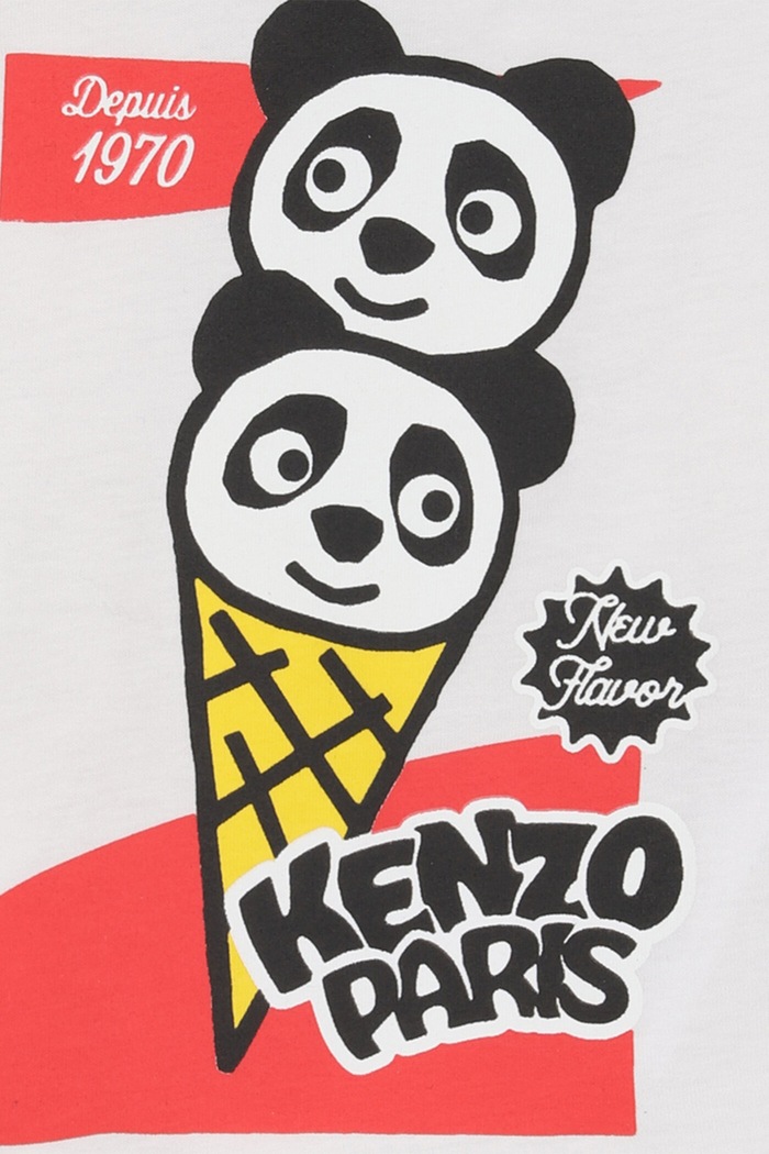 Chlapec Detské bavlnené tričko Kenzo Kids K61717.86.102 biela