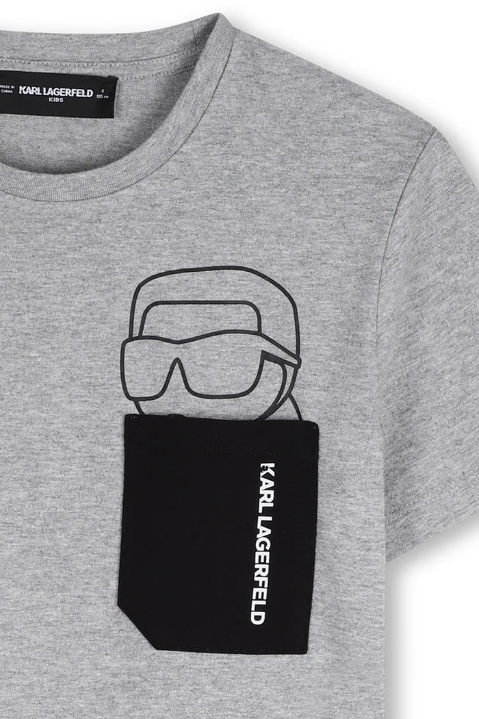 Chłopiec Karl Lagerfeld t-shirt bawełniany dziecięcy Z31097.162.174 szary