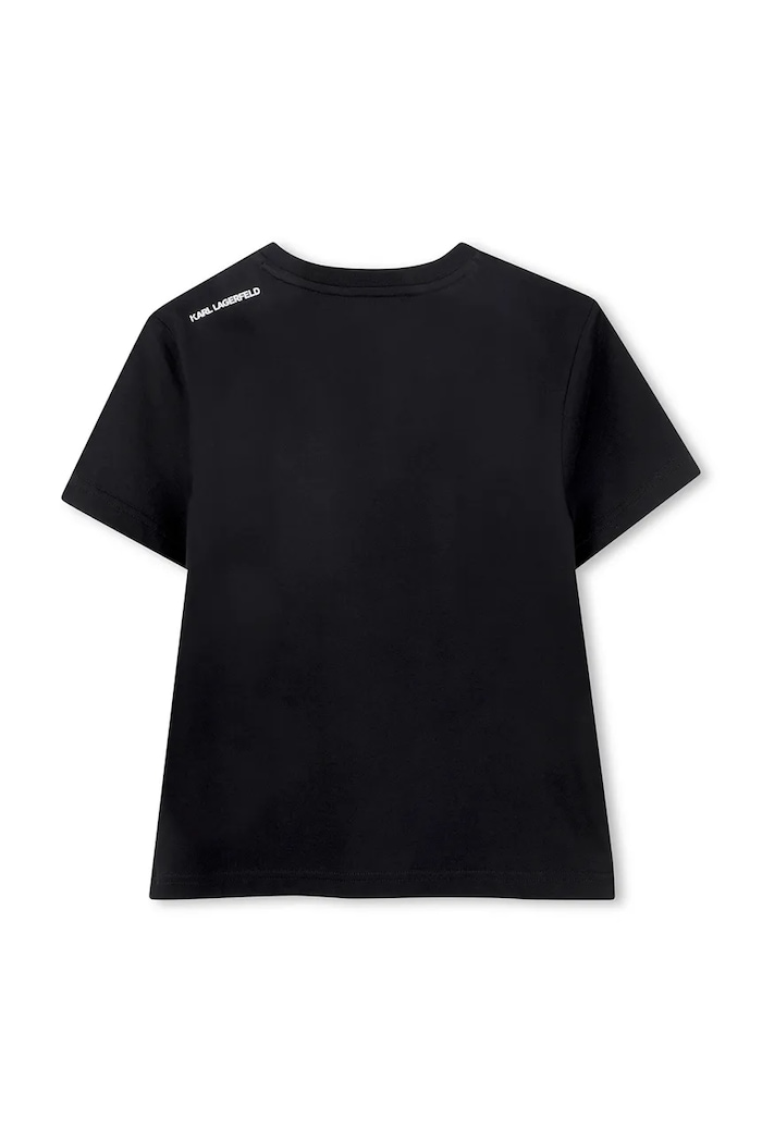 Chłopiec Karl Lagerfeld t-shirt bawełniany dziecięcy Z31094.114.150 czarny