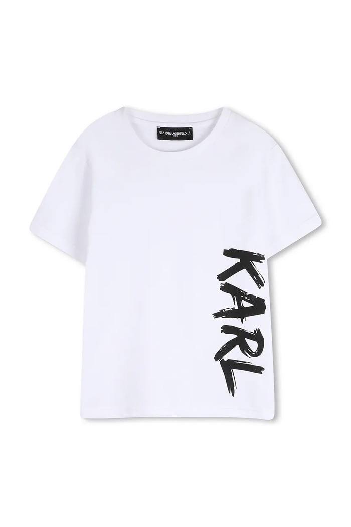 Karl Lagerfeld t-shirt bawełniany dziecięcy Z31095.114.150 biały SS26