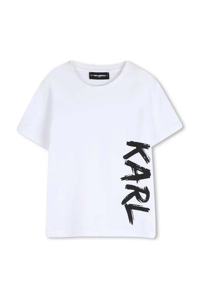 Karl Lagerfeld t-shirt bawełniany dziecięcy Z31095.114.150 biały SS26