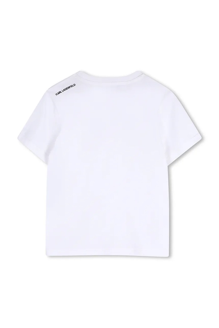 Chłopiec Karl Lagerfeld t-shirt bawełniany dziecięcy Z31095.162.174 biały
