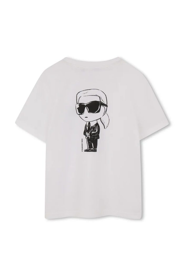 Detské bavlnené tričko Karl Lagerfeld Z31103.86.108 biela SS26