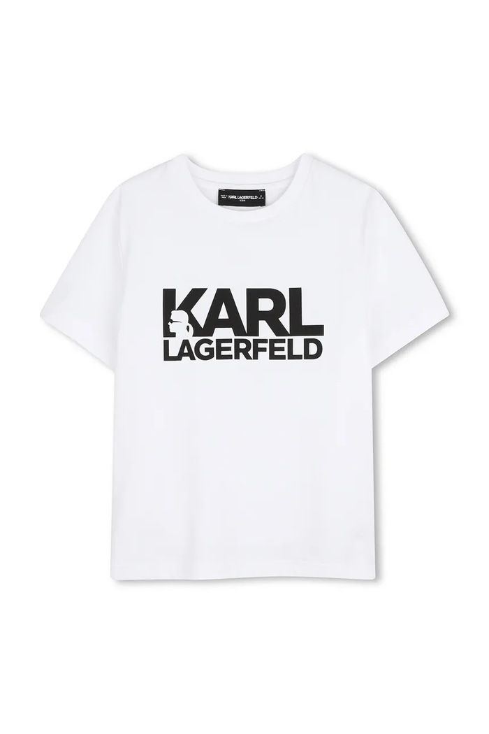 Detské bavlnené tričko Karl Lagerfeld bavlna biela Z31098.162.174