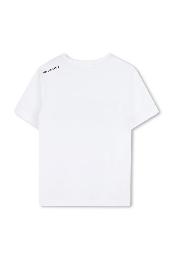 Detské bavlnené tričko Karl Lagerfeld Z31098.162.174 biela SS26