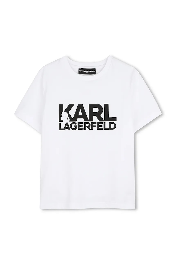 Detské bavlnené tričko Karl Lagerfeld bavlna biela Z31098.114.150