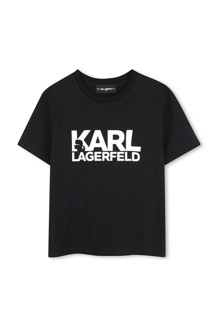 Detské bavlnené tričko Karl Lagerfeld bavlna čierna Z31098.114.150