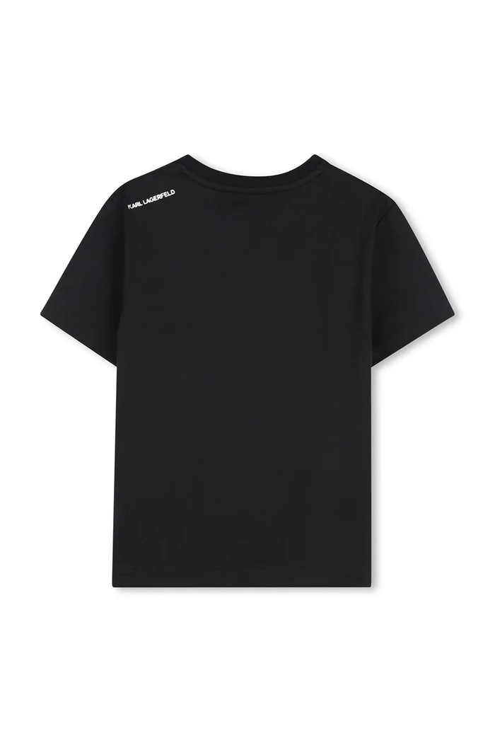 Detské bavlnené tričko Karl Lagerfeld Z31098.86.108 čierna SS26