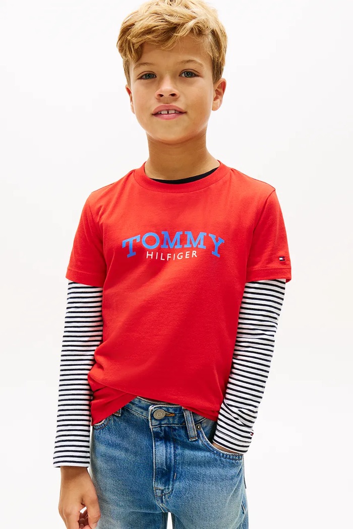 Tommy Hilfiger tričko detské bavlnené červená KB0KB10263.128.176.PPY2