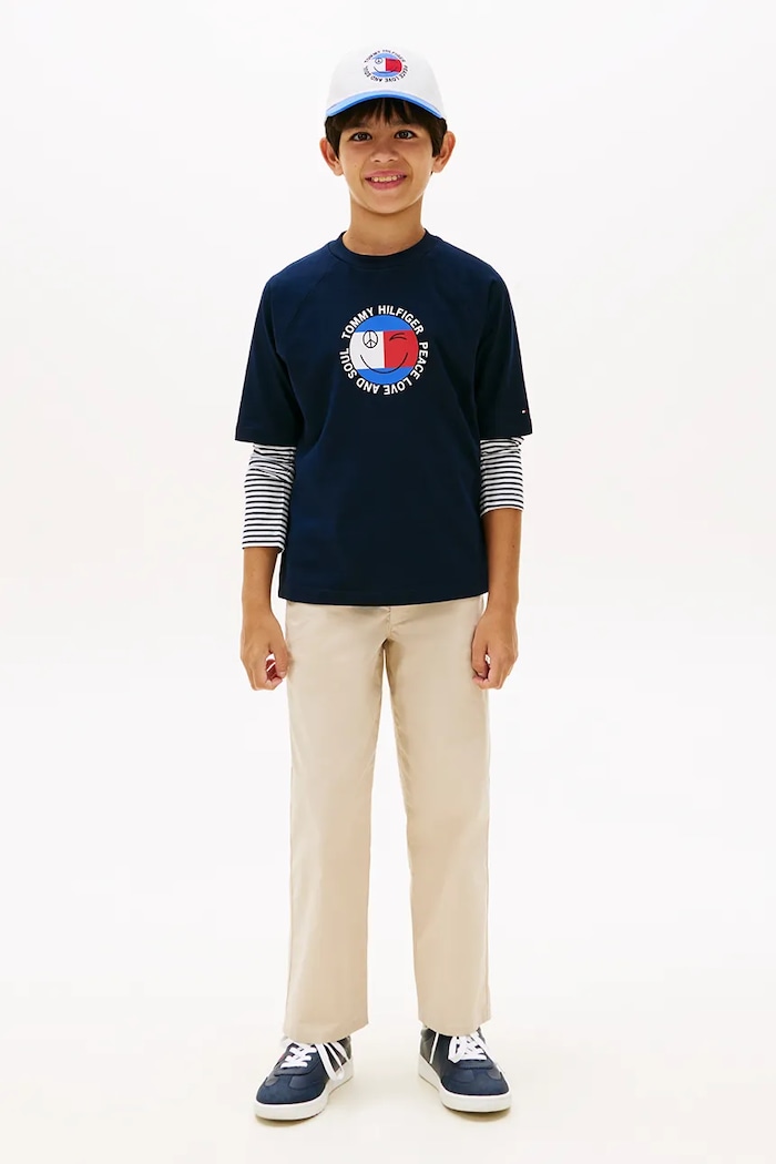 Chłopiec Tommy Hilfiger T-shirt dziecięcy bawełniany KB0KB10269.104.116.PPY2 granatowy