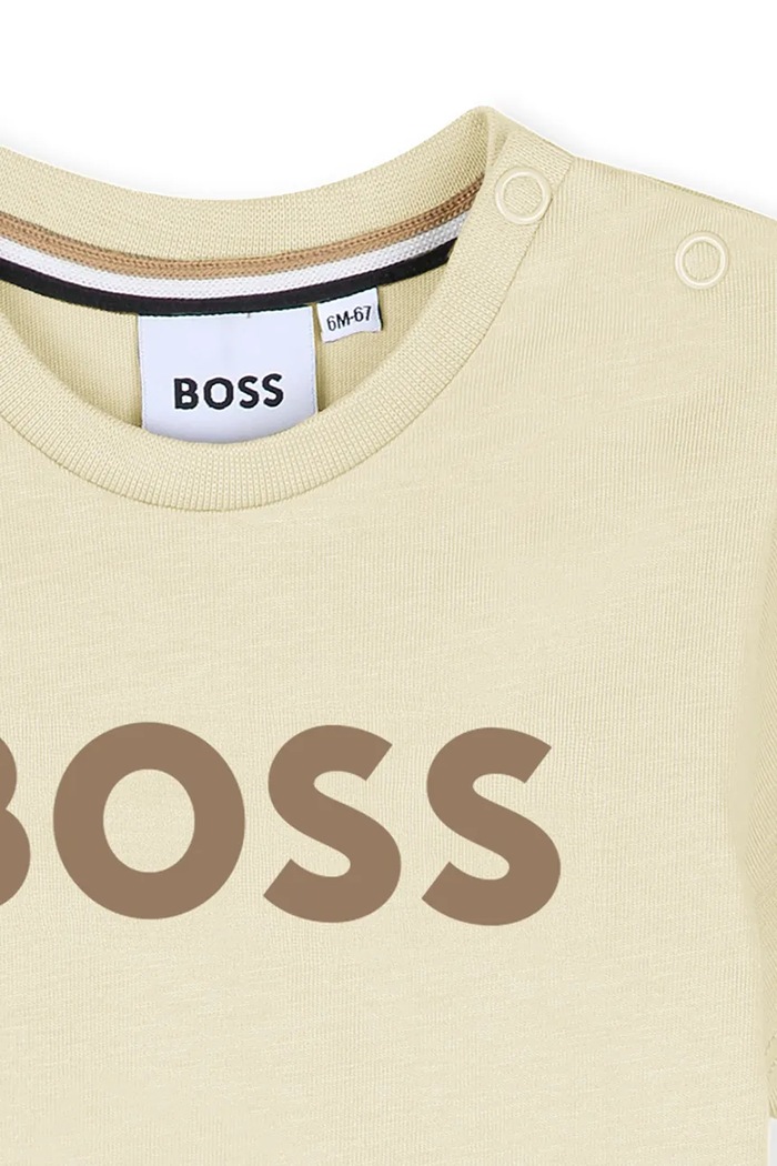Dječaci BOSS majica za bebe od pamuka J52712.74.81 bež