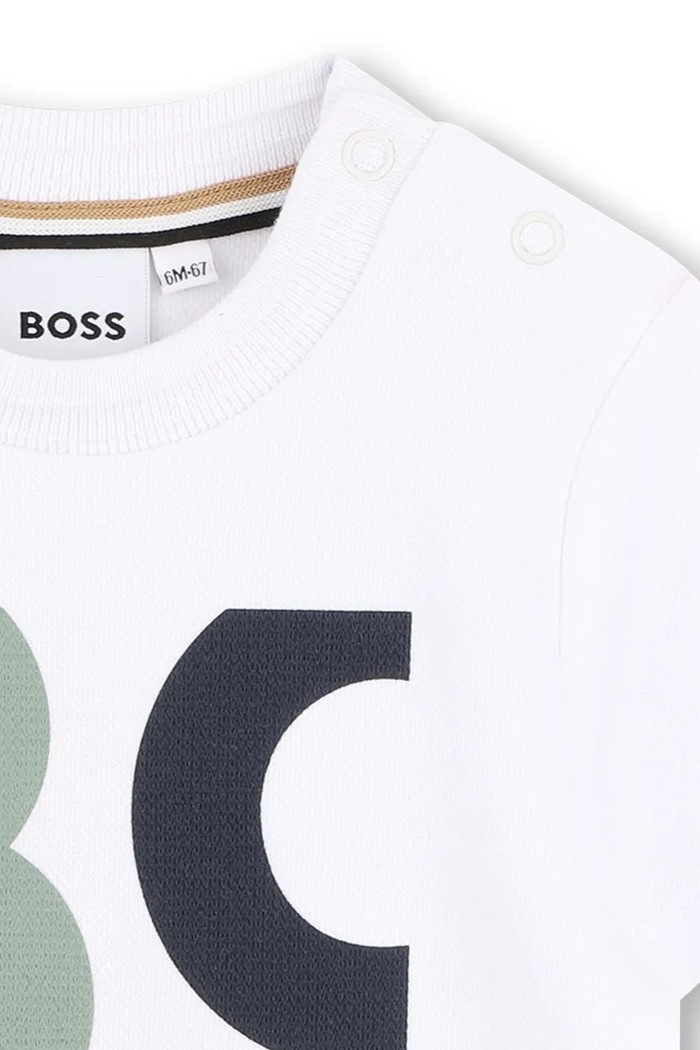 Chłopiec BOSS t-shirt bawełniany niemowlęcy J52885.86.94 biały
