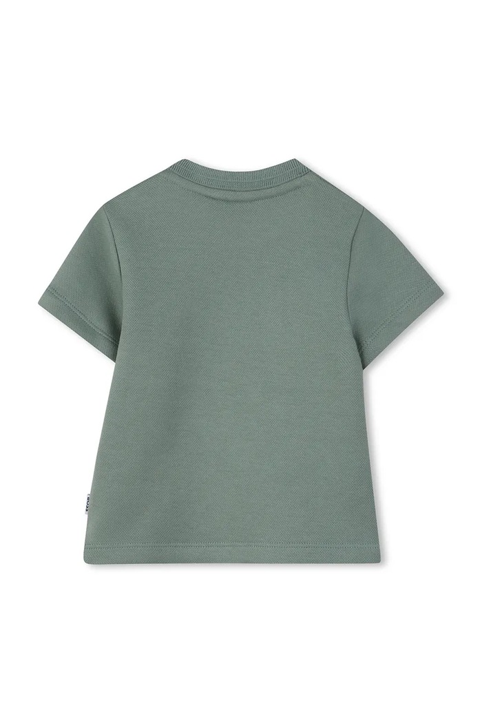 BOSS t-shirt bawełniany niemowlęcy J52885.86.94 zielony SS26