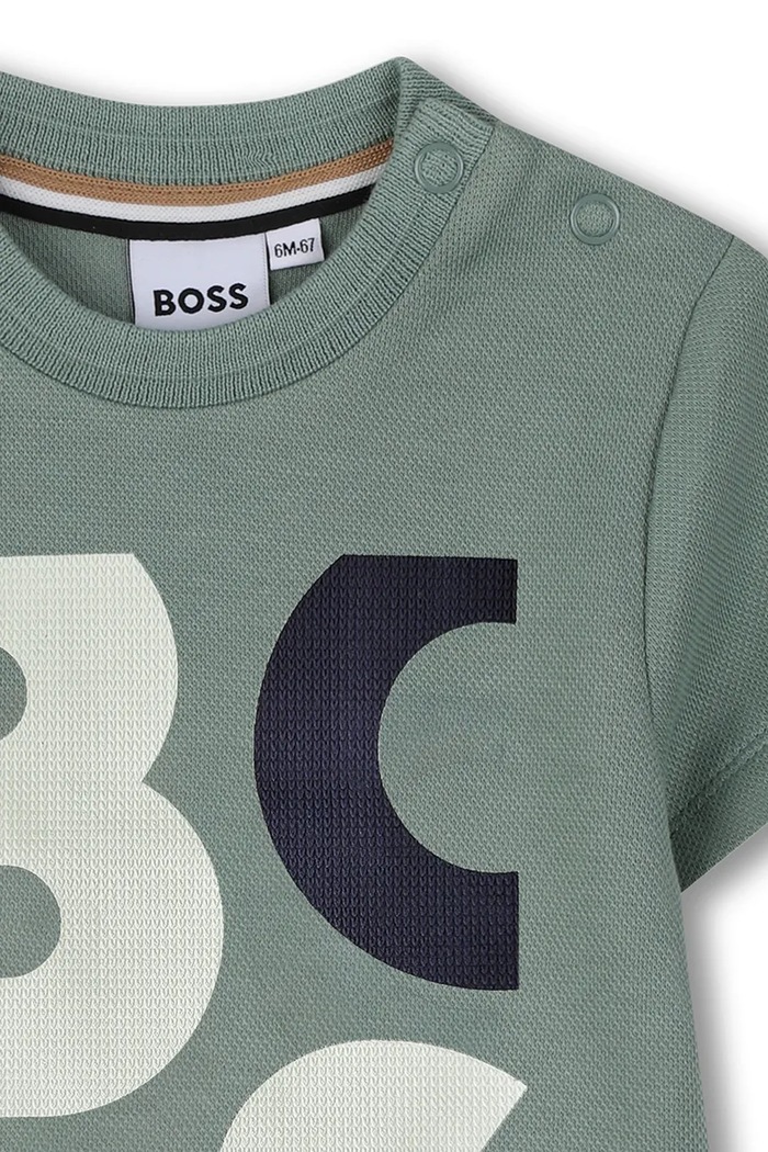Chłopiec BOSS t-shirt bawełniany niemowlęcy J52885.86.94 zielony