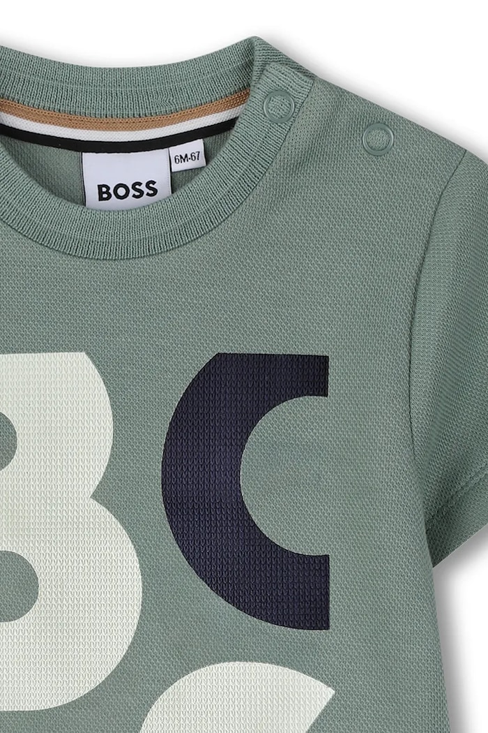 Chłopiec BOSS t-shirt bawełniany niemowlęcy J52885.86.94 zielony