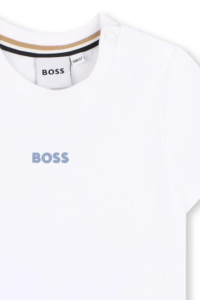 Chłopiec BOSS t-shirt bawełniany niemowlęcy J52891.74.81 biały
