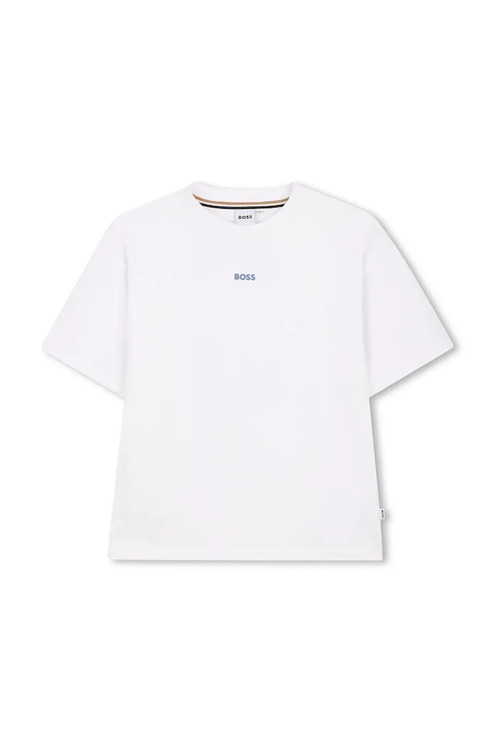 BOSS t-shirt bawełniany dziecięcy nadruk biały J52987.162.174