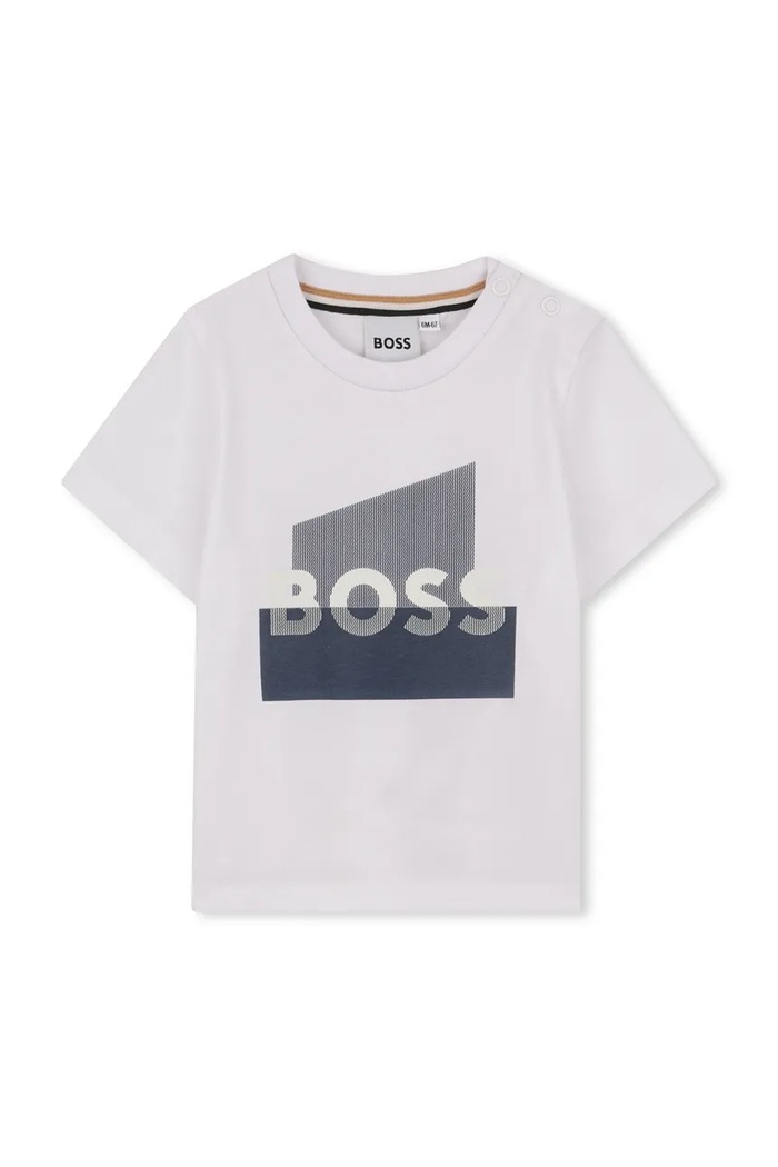 Detské bavlnené tričko BOSS bavlna biela J52879.86.94