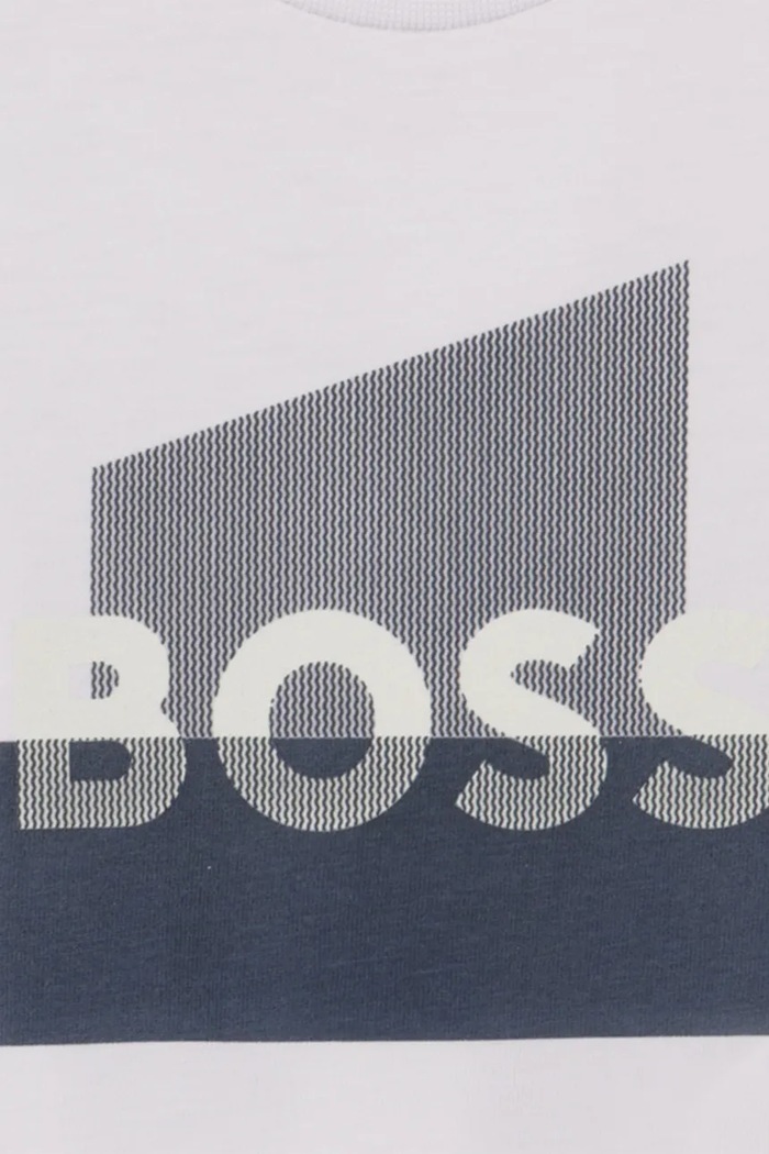 Chlapec Detské bavlnené tričko BOSS J52879.86.94 biela