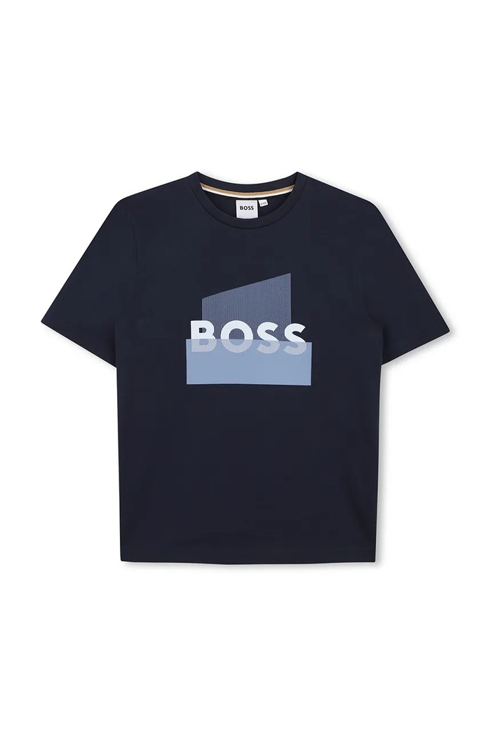 BOSS tricou de bumbac pentru copii print bleumarin J52978.162.174