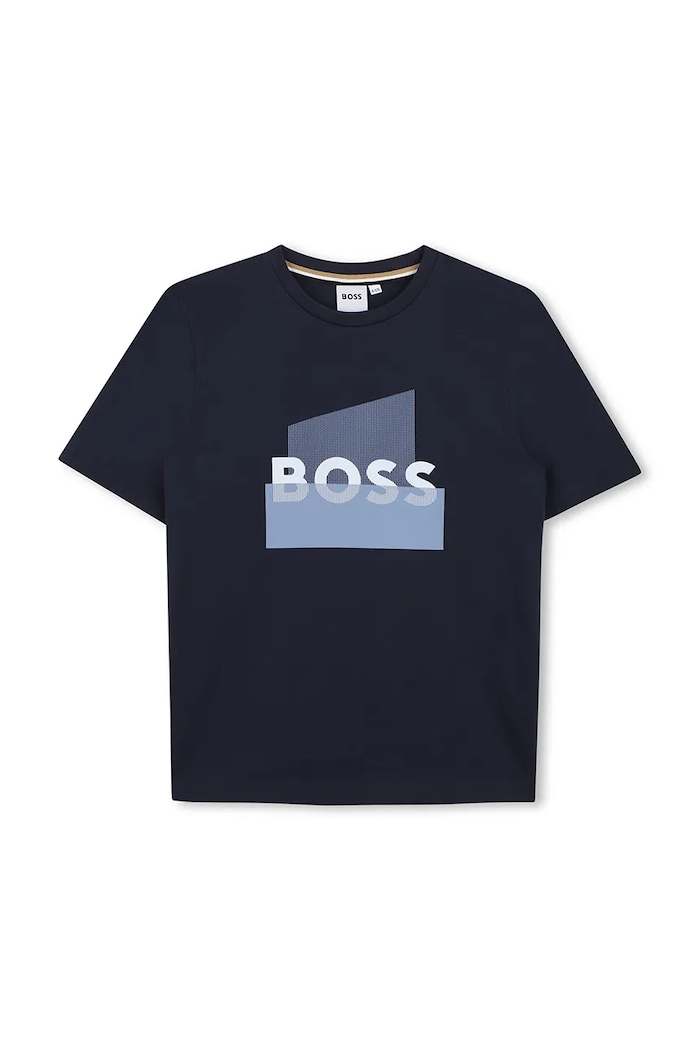BOSS tricou de bumbac pentru copii print bleumarin J52978.162.174