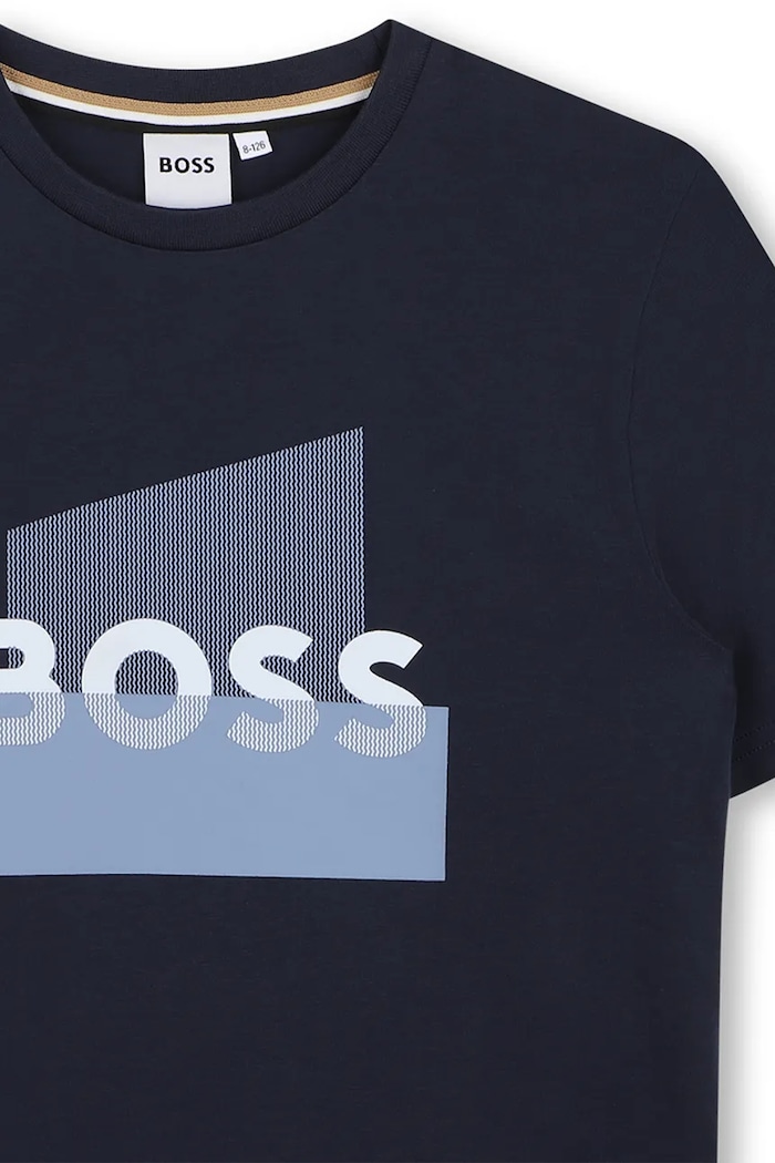 Băieți BOSS tricou de bumbac pentru copii J52978.162.174 bleumarin
