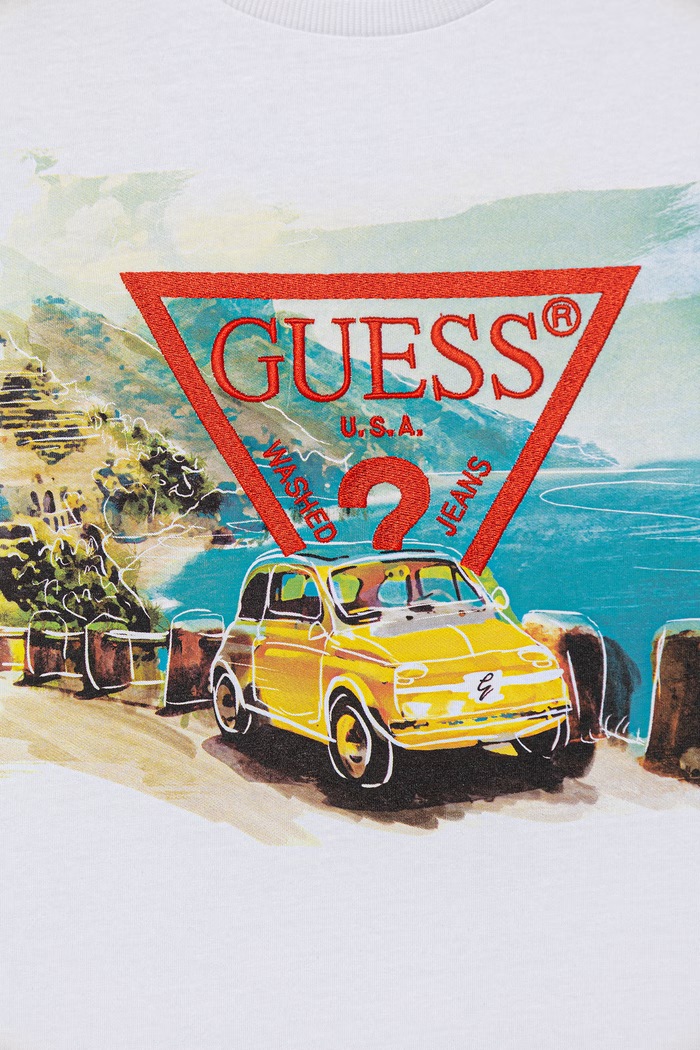 Chłopiec Guess t-shirt bawełniany dziecięcy L6GI08.K8HM4.PPY2.M biały