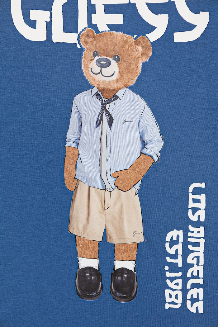 Băieți Guess tricou de bumbac pentru copii L6GI09.K8HM4.PPY2.M albastru