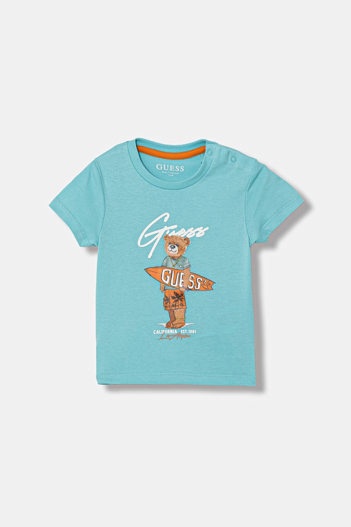Дитяча бавовняна футболка Guess бавовна блакитний N6GI04.K8HM4.PPY2.M