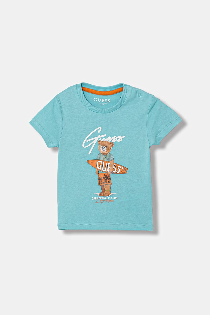 Дитяча бавовняна футболка Guess бавовна блакитний N6GI04.K8HM4.PPY2.M