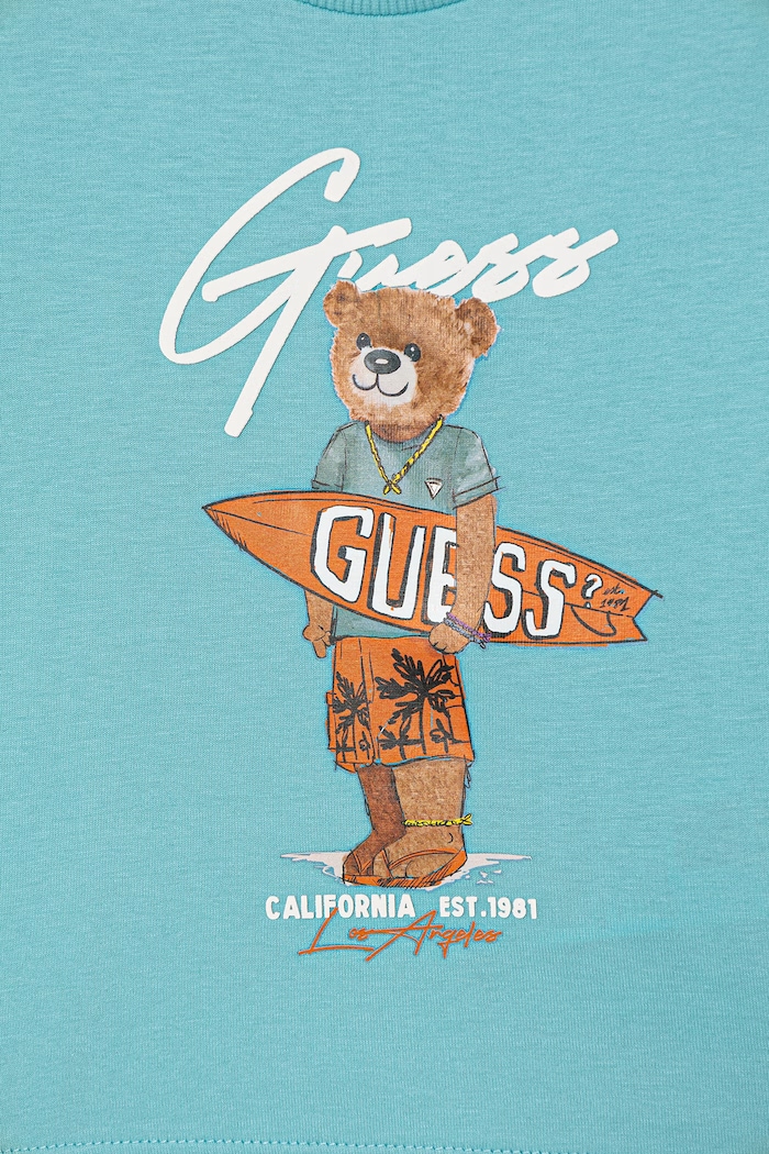 Хлопчик Дитяча бавовняна футболка Guess N6GI04.K8HM4.PPY2.M блакитний